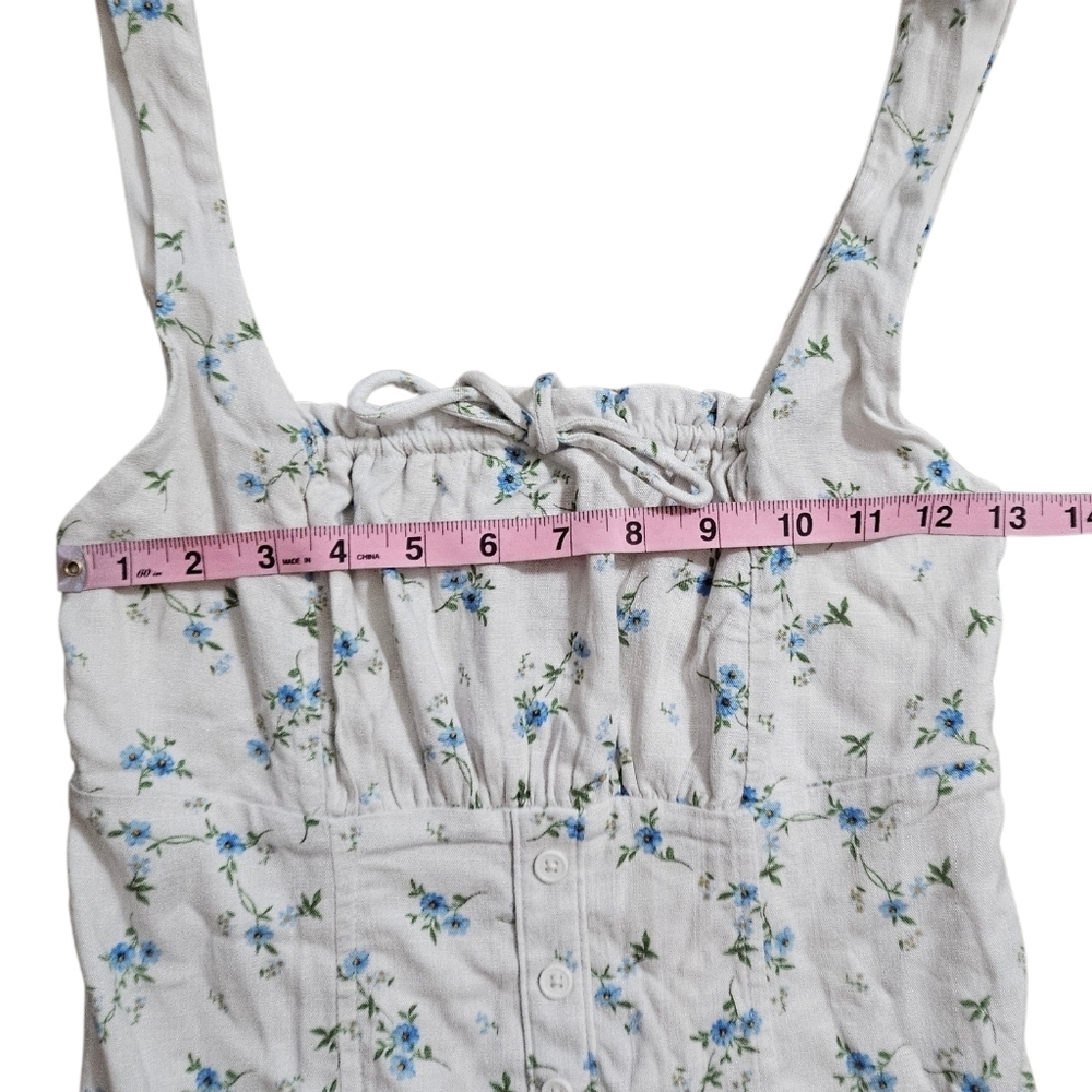 Wild Fable Emma Mini Babydoll Dress White Blue Flora - Picture 8 of 11